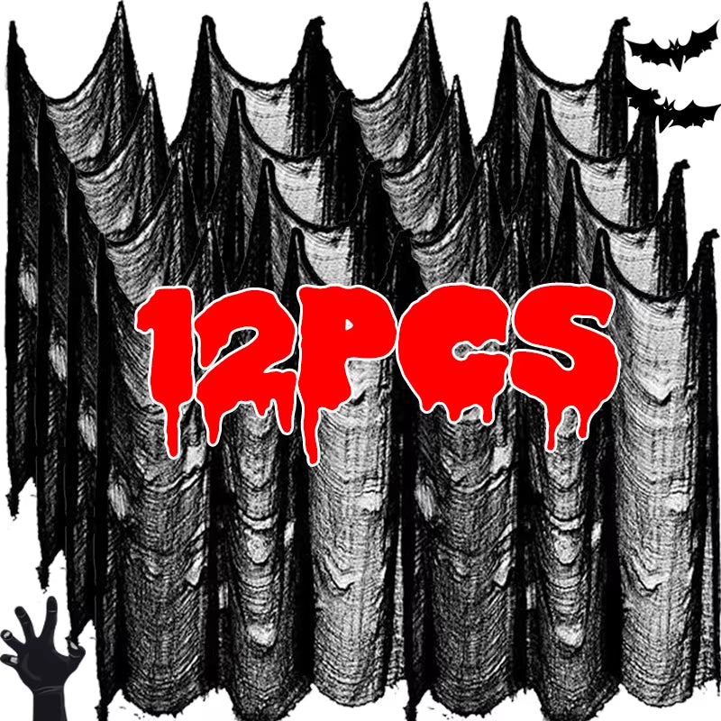 Czarna Kurtyna Dekoracyjna na Halloween